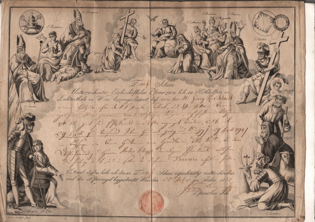 1792 Diploma Santi ril a Vienna