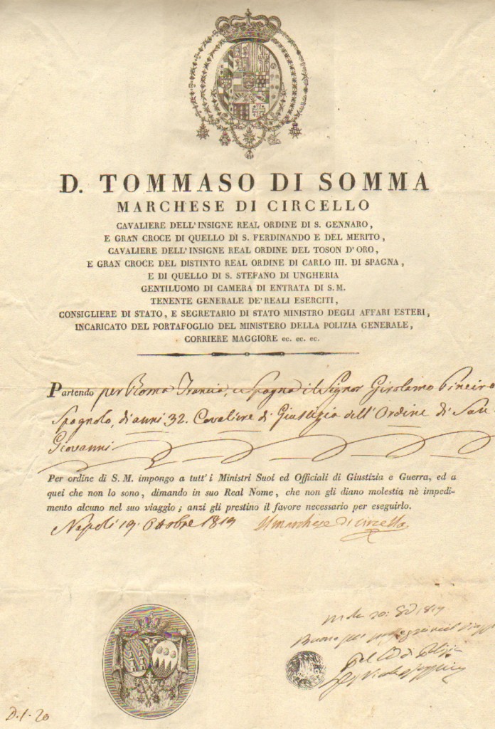 1819 D.Tommaso di Somma Napoli di1a