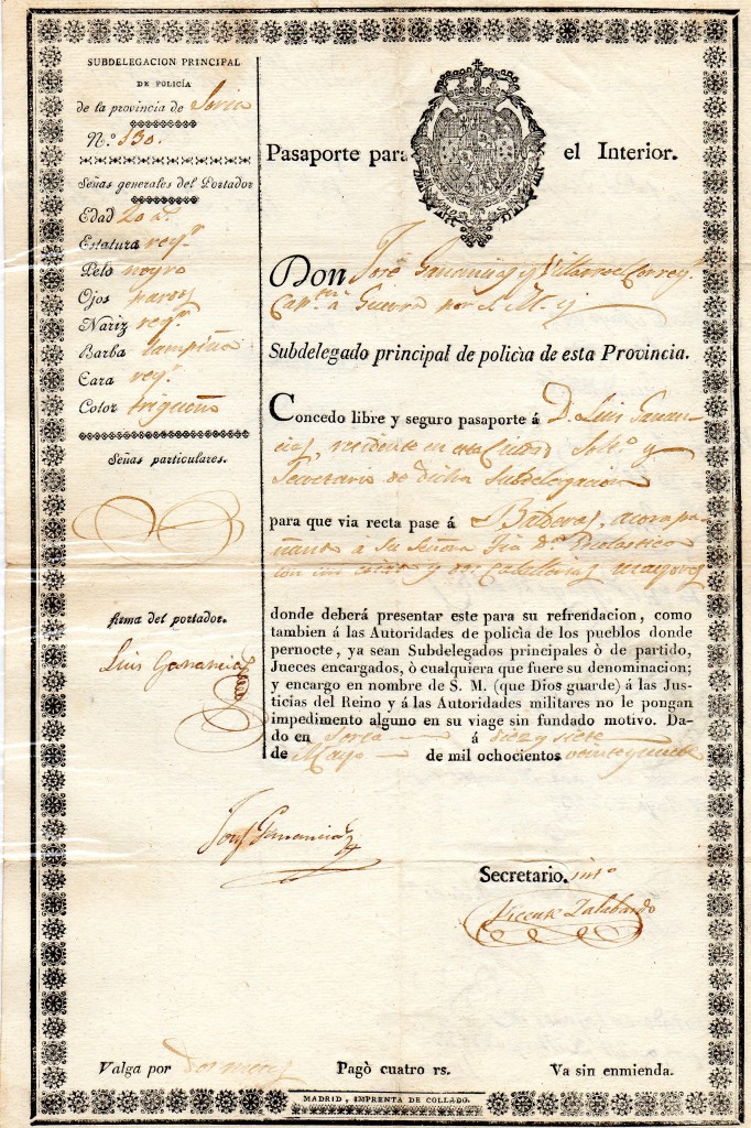 1824-Passaporto Spagnolo