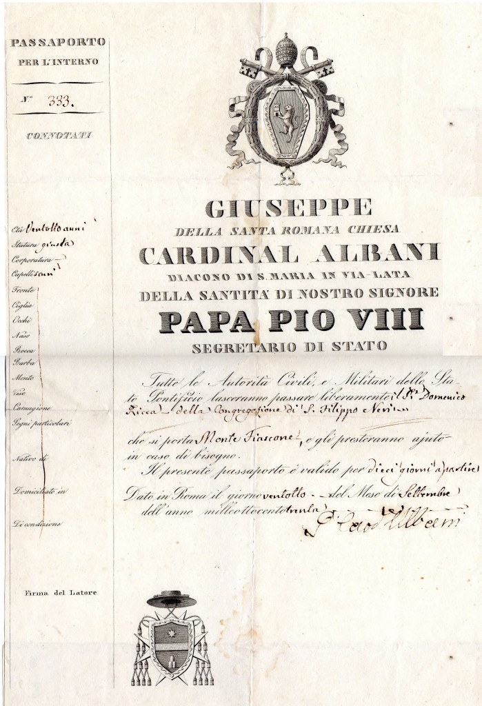 1830-9-28 Cardinal Albani